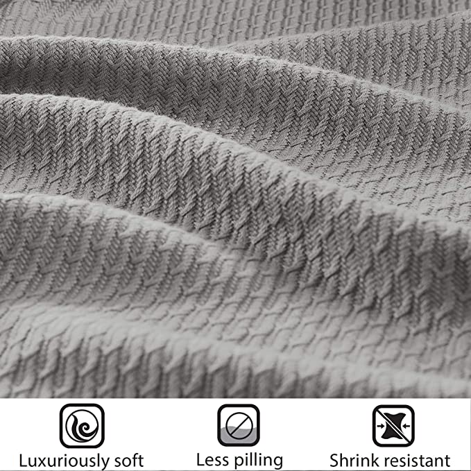 gyptian Cotton Luxury Bed Throw - Grey.