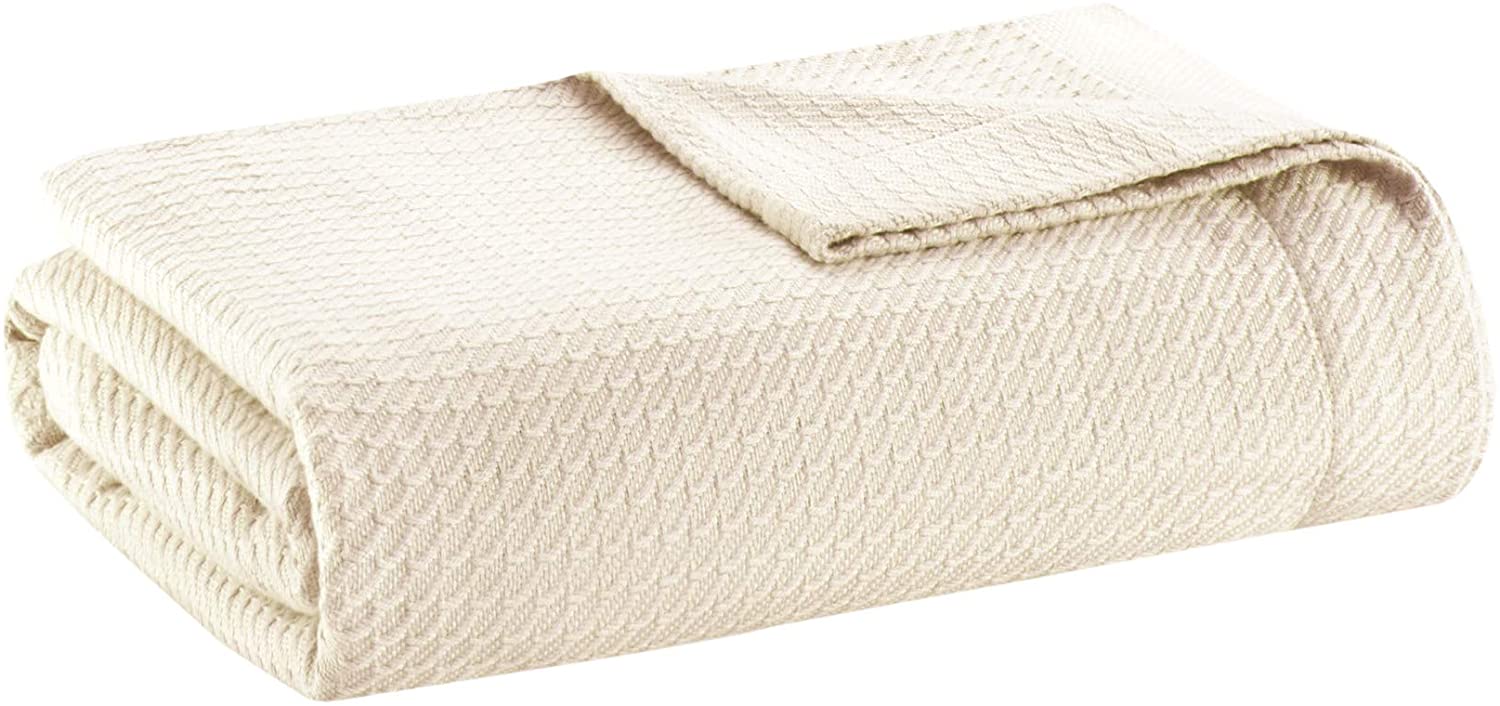 gyptian Cotton Luxury Bed Throw - Ivory.