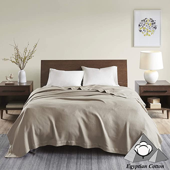 gyptian Cotton Luxury Bed Throw - Khaki